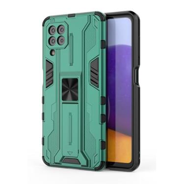 Imagem de SORAKA Capa para Samsung Galaxy A22 4G com suporte Capa de proteção resistente para Samsung Galaxy A22 4G Capa com placa de metal para suporte magnético para carro Capa Silm Fit
