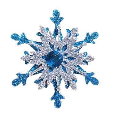 Imagem de YYCRAFT Floco de neve de feltro 30 para enfeites de Natal 6 cm - azul com strass