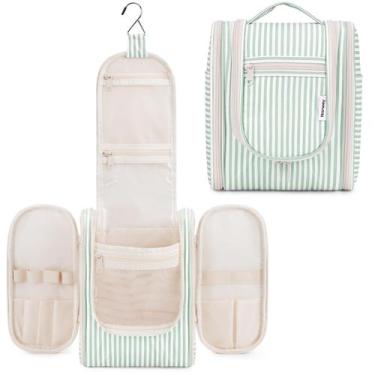Imagem de Bolsa de higiene pessoal de viagem Narwey, pequena, listrada para mulh