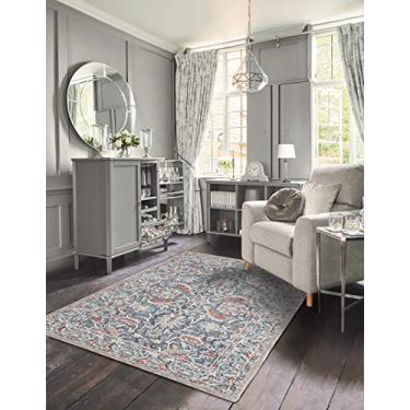 Imagem de Laura Ashley Tapete de realce de chenille turco místico – Genevive | Decoração de casa moderna | Mede 101 cm x 152 cm | Azul marinho