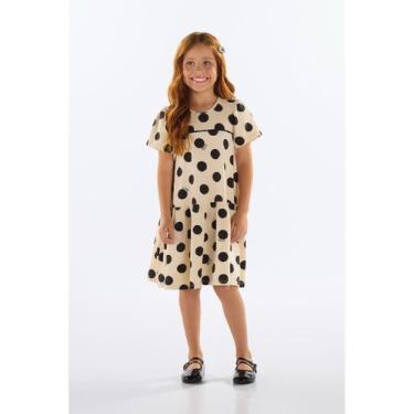 Imagem de Vestido de Bolinhas Infantil Quimby, Preto, 12