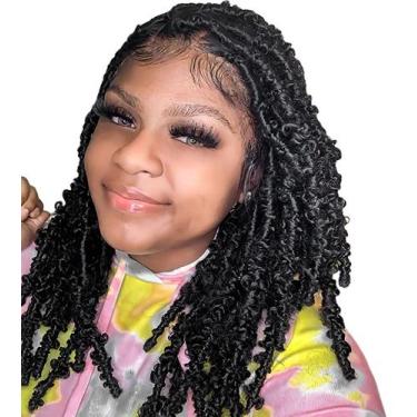 Imagem de Cabelo de crochê BOHOBABE Butterfly Locs 30 cm curtos, pretos, 8 pacot
