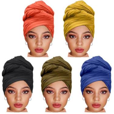 Imagem de Lenço de cabeça ZRQ Solid Color Stretch Hijab extra longo para mulhere