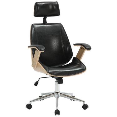 Imagem de Cadeira De Escritório Lisboa Natural Rivatti Preto