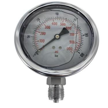 Imagem de Manômetro Reto 100mm Inox 1/2'' Glicerina - MR 100 IMP. INOX - TAUANA