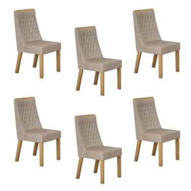 Imagem de Kit de 6 Cadeiras para Sala de Jantar Luna - Valdemóveis
