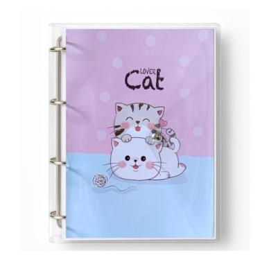 Imagem de Fichário Universitário Pasta Organizadora 4 Argolas Transparente Escolha Sua Capa (Cat Lover)