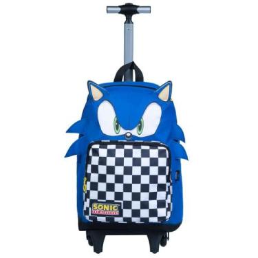 Imagem de Mochila Escolar Masculina de Rodinhas Sonic Azul - Bagaggio, U