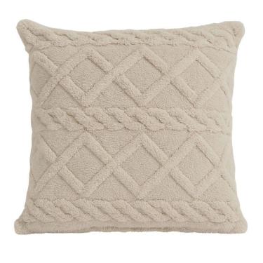 Imagem de Almofada Decorativa Cheia Winter Felpudo Bege Com Enchimento 42x42cm - Jolitex