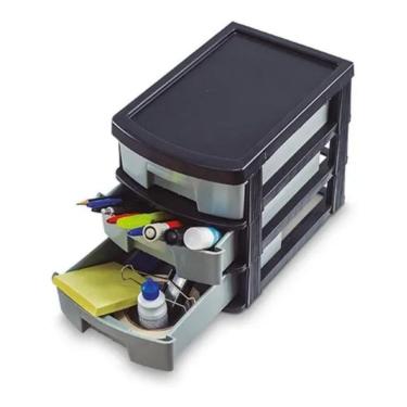 Imagem de Organizador Multiuso C 3 Gavetas Itens De Papelaria Arqplast