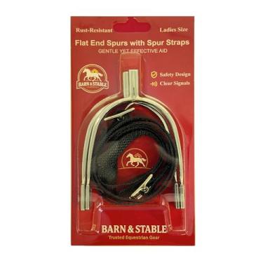 Imagem de BARN & STABLE Esporas de ponta plana com tiras de esporão resistentes à ferrugem