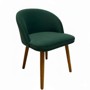 Imagem de Cadeira Pétala Slim Decorativa Tecido Veludo Pés Palito, VERDE