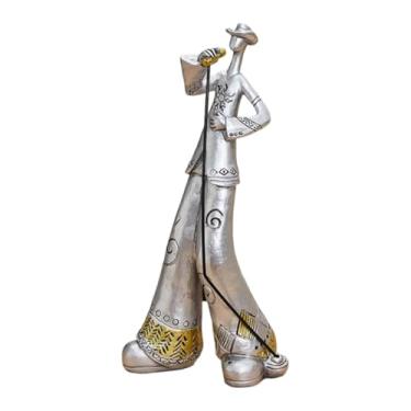 Imagem de Baoblaze Estatueta de músico de arte, estátua, inauguração de casa, sala de estar, clube, colecionável, boate, loja, estante, escultura musical, decoração, Style C