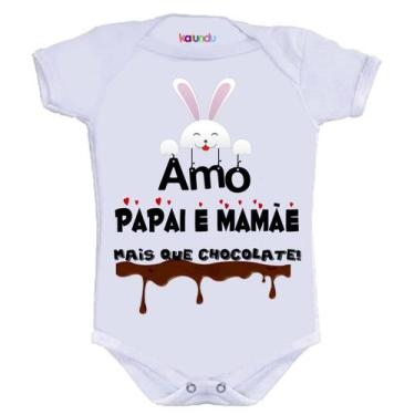 Imagem de Body Divertido - Páscoa - Amo Papai e Mamãe Mais Que Chocolate - KALUN