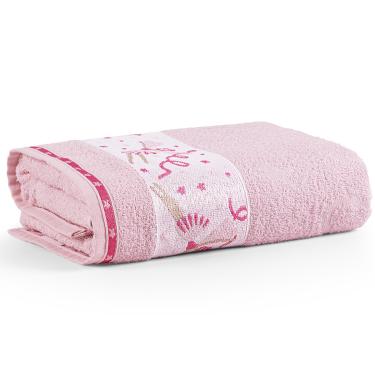 Imagem de Toalha de Banho Avulsa Minimi Infantil 100% Algodão - 1,15m x 75cm - Bailarina - Rosa