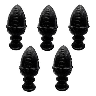 Imagem de Kit 5 Pinhas Ferro Fundido N09 P/ Grade Portão Sacada Muro