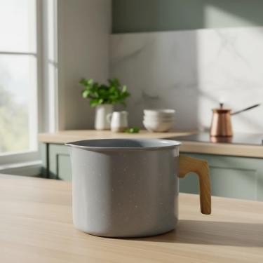 Imagem de Leiteira Fervedor Cerâmica Antiaderente Caneca Indução 1,8l Cinza