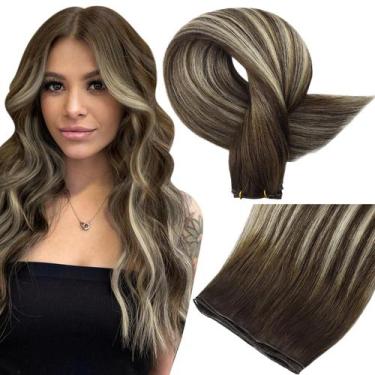 Imagem de Extensões de cabelo Full Shine, trama amarrada à mão, 50g, 40cm