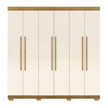 Imagem de Guarda-roupa Alto 6 Portas 2 Gavetas Norway Nature-champagne - VILA RI