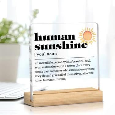 Imagem de Presente motivacional para mulheres e homens, presentes de apreciação de funcionários com luz do sol humana para colega de trabalho líder professor treinador mentor, decorações de mesa de escritório