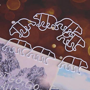 Imagem de AYNEFY Formato de Urso de Clipe de Papel de 12 Unidades, Clipes de Papel de Metal Com Design Bonito para Material Escolar de Escritório