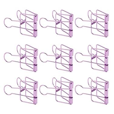 Imagem de AYNEFY Grampos de Buldogue Dobráveis ​​de Fio de Metal, Fixação Forte, 30 Clipes de Pasta Mini para Uso Em Escritório ou Escola (Roxo)