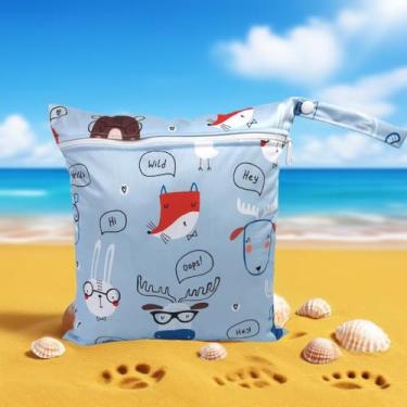 Imagem de Bolsa impermeável impressa, bolsa reutilizável para fraldas de viagem, bolsa de armazenamento de fraldas de pano de bebê com alça