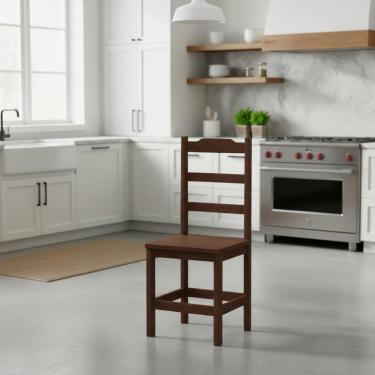 Imagem de Kit Com 2 Cadeiras De Jantar Madeira Maciça Perola - Castanho Sem Estofado