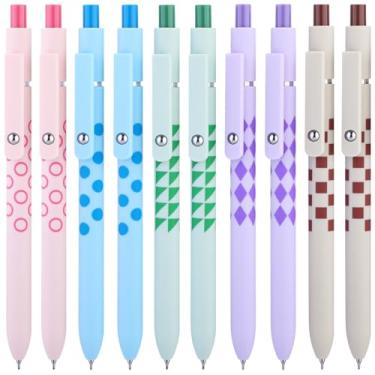Imagem de Epakh Canetas de gel, 10 canetas esferográficas estéticas retráteis de 0,5 mm de secagem rápida, tinta preta, ponta fina, para escritório, material escolar, mulheres, homens, presentes (multicoloridas