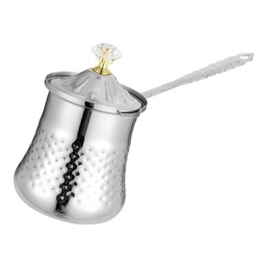 Imagem de Generic Cafeteira/Bermuda de Cozinha para Camping em aço Inoxidável Prateado com Alça Confortável, Ideal para Derreter Chocolate e Aquecer Manteiga, L