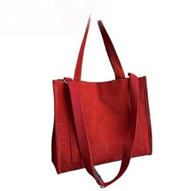 Imagem de Bolsa Feminina Transversal Quadrada Em Veludo Estilo Casual Elegante Para Dia A Dia (vermelha com ziper)