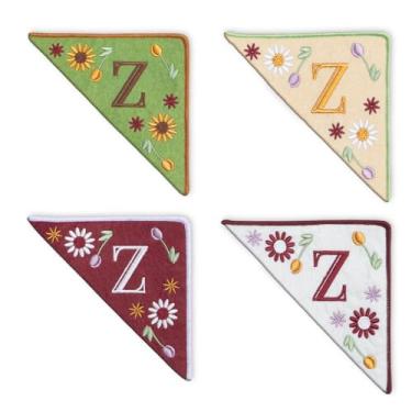 Imagem de TenDawn Marca de canto bordada personalizada, pacote com 4, canto de marcador de página de feltro inicial, presente para amantes de livros