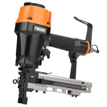 Imagem de Freeman Grampeador de esgrima PFS105 pneumático calibre 10,5 4 cm com estojo ergonômico e leve pistola de grampeamento com ajuste de profundidade sem ferramentas e nariz de liberação rápida