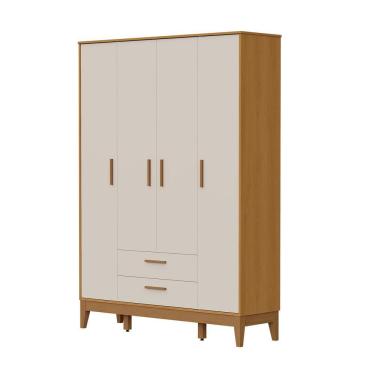 Imagem de Roupeiro Flip 4 Portas 2 Gavetas Areia Fosco Com Savana