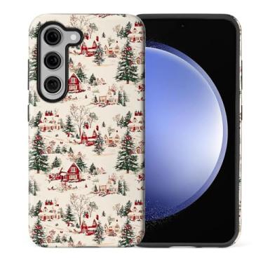 Imagem de casesok Capa para Samsung Galaxy S23 Plus, capa rígida de camada dupla + capa de telefone de silicone, proteção total à prova de choque para Samsung Galaxy S23 Plus - cidade natalina inverno vila