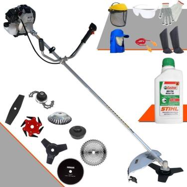 Imagem de Roçadeira Robusta 8 Em 1 Tbc43h + 6 Facas + Óleo Stihl + Epi