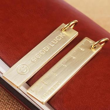 Imagem de Mini chaveiro de régua – Etiqueta de boa sorte gravada com rosto sorridente, ferramenta de medição de bolso portátil para presentes e transporte diário, Boa sorte, 6CM