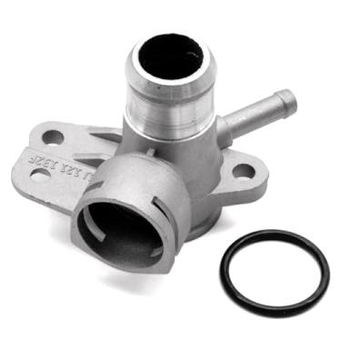 Imagem de HAOTOM Conector de flange de saída de refrigerante de alumínio atualizado compatível com Audi Q3 TT para VW Passat CC Tiguan Jetta Eos GTI Beetle 2.0L EA888 CCTA 06J121132F 06J121132G