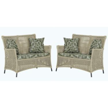 Imagem de 2 Sofás área Externa Igapó Alumínio Preta Corda Náutica E5 Rami