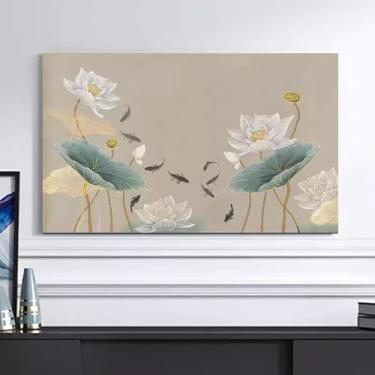 Imagem de Capa contra poeira para TV interna de 32-65 polegadas, flor de lótus, televisão, pano à prova de poeira, protetor de tela LCD universal, tela de TV, pinturas decorativas, sala de estar/quarto - flor2|