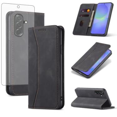 Imagem de Asuwish Capa carteira flip para celular Samsung Galaxy A36 5G com protetor de tela de vidro temperado, fecho magnético, capa fólio, compartimento para cartão de crédito, suporte para celular