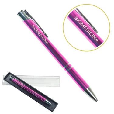 Imagem de Caneta Personalizada Cursos Metal Profissional Coloridas Biomedicina -