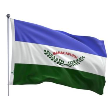 Imagem de Bandeira do Município de Manacapuru Uma Face Estampada Tamanho 70x100c