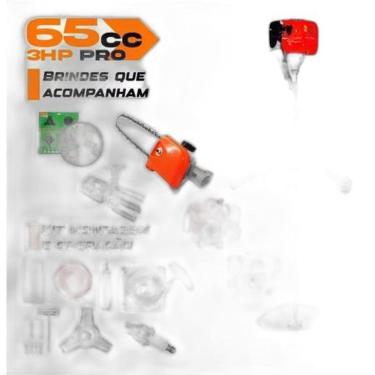 Imagem de Roçadeira Á Gasolina 65Cc 3Hp Enxada + Motopoda + Disco 80D