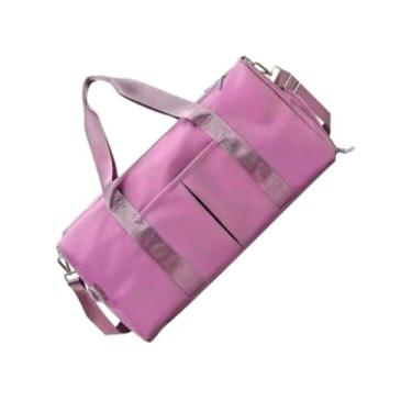 Imagem de Bolsa de Academia Grande, Mala de Viagem Espaçosa com Alças de Mão e Ombro Ajustáveis, Design Moderno e Reforçado (Rosa)