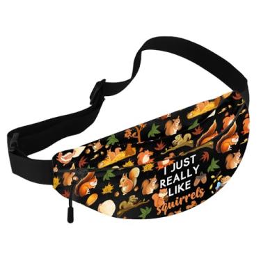 Imagem de CMNIM Pochete de esquilo, presente para amantes de esquilos, presente para amantes de esquilos, eu realmente gosto de esquilo, bolsa de cintura para entusiastas da vida selvagem, presente, 251112