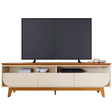 Imagem de Rack Bancada Serena 3 Gavetas Para Tv De 75 Polegadas Cinamomo/off White