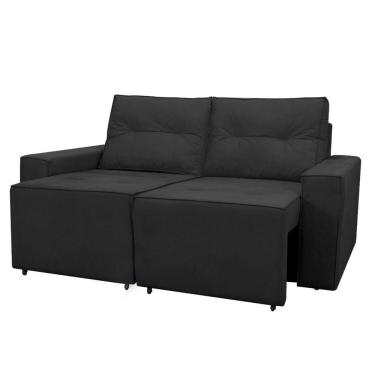 Imagem de Sofá Retrátil Polo 1,80m Confortavel Para Sala Suede Herrero Cor:preto