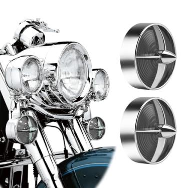 Imagem de VINTGMT Lentes vermelhas turbo de 9,5 cm de seta para motocicleta, pacote com 2, capas para lentes traseiras para Harley Softail Street Road Glide Fat Boy, Sportster, Dyna Deluxe (Smoke)