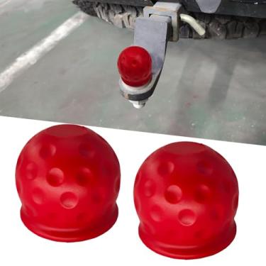 Imagem de HQRNYP 2 peças de capa de bola de reboque, capas de engate de reboque, tampa de proteção de engate de reboque de carro de borracha à prova de ferrugem de 5 cm, acessórios universais de carro, tampa de